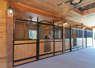 Gebrauchsfertige modulare Pferdestall-Ausrüstungen, Bambus-/Kiefern-Einfüllen-pferdeartiger Stall konfrontiert