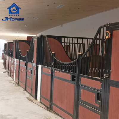 Innere Baumwolle Stahlrahmen schwarz Pulver beschichtet Pferd stabile Vorder Ausrüstung Pferd Stall Platten Box mit Fenster