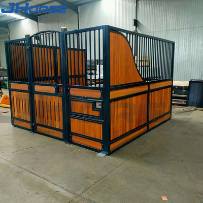 Stahlscheunen-Stall-Fronten bauernhof-Zaun-Portable 3.5m mit Teakholz-hölzernem doppelte Tür-Entwurf